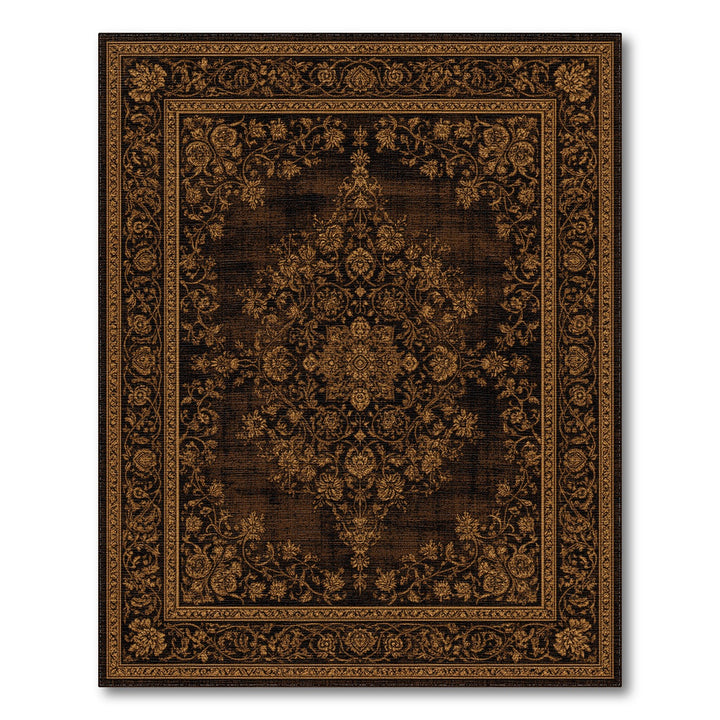 ODIKA Dark Brown Persian Medallion Rug