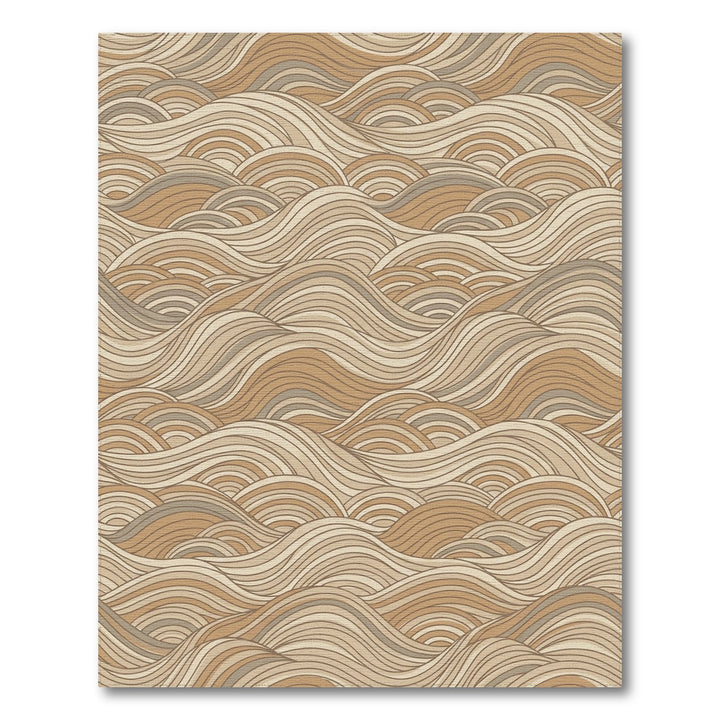 Earthy Tone Wavy Stripe Landscape Rug