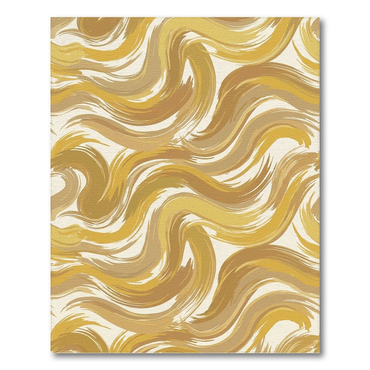 Golden Earthy Swirl Brushstroke Rug