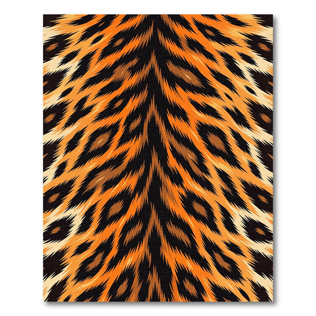 Bold Orange Leopard Fur Radiance Rug