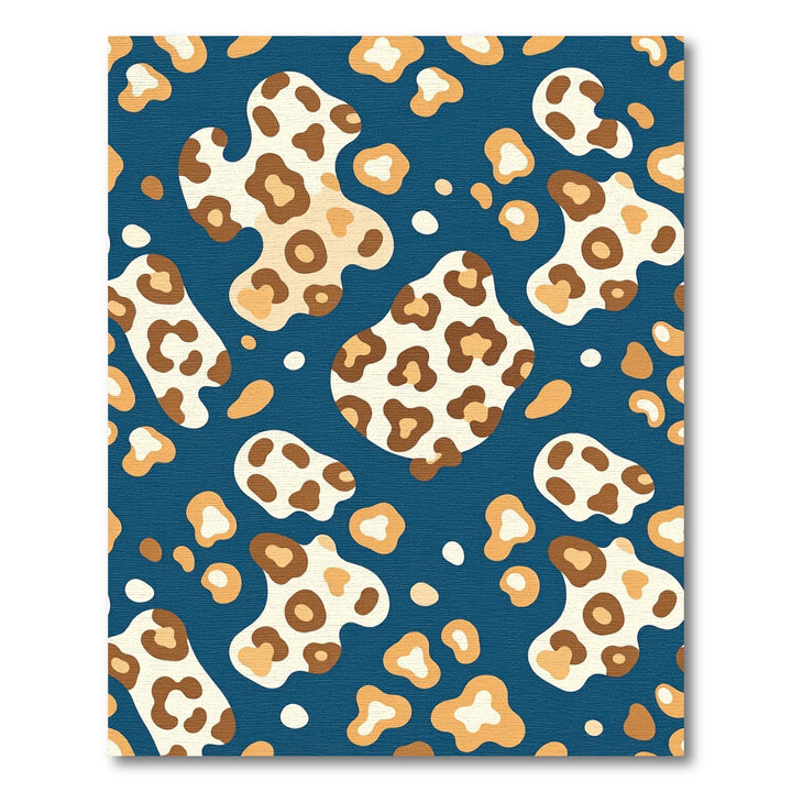 Abstract Leopard Spots Blue Rug