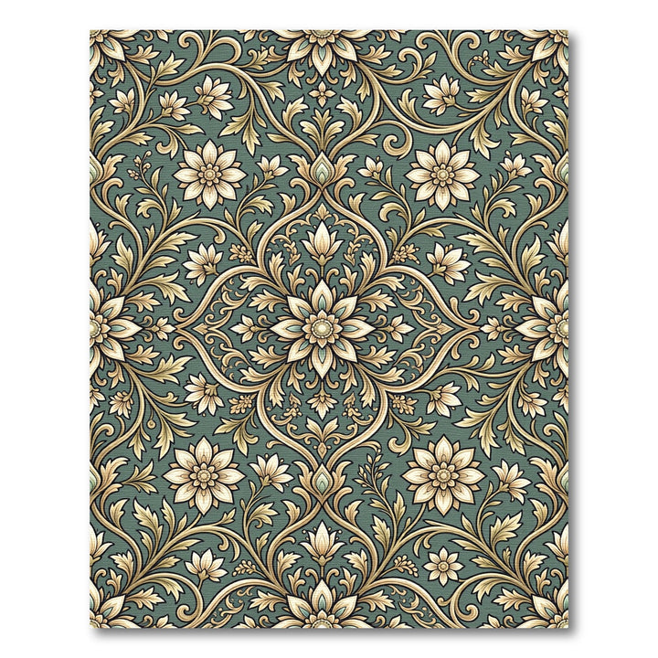 Elegant Antique Gold Flourish Rug