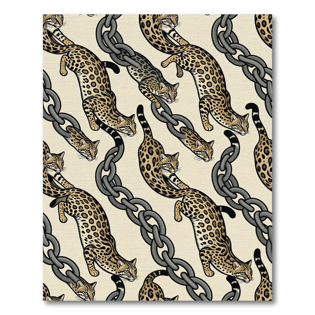 Ocelot Chain Artistic Illustration Rug