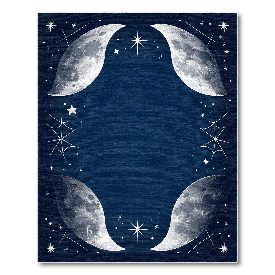 Crescent Moons Celestial Area Rug