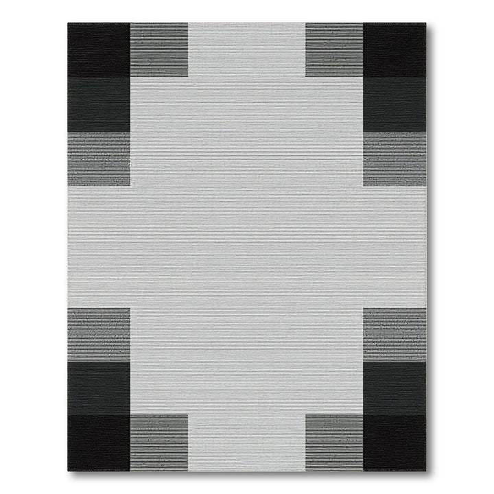 Black White Geometric Modern Area Rug
