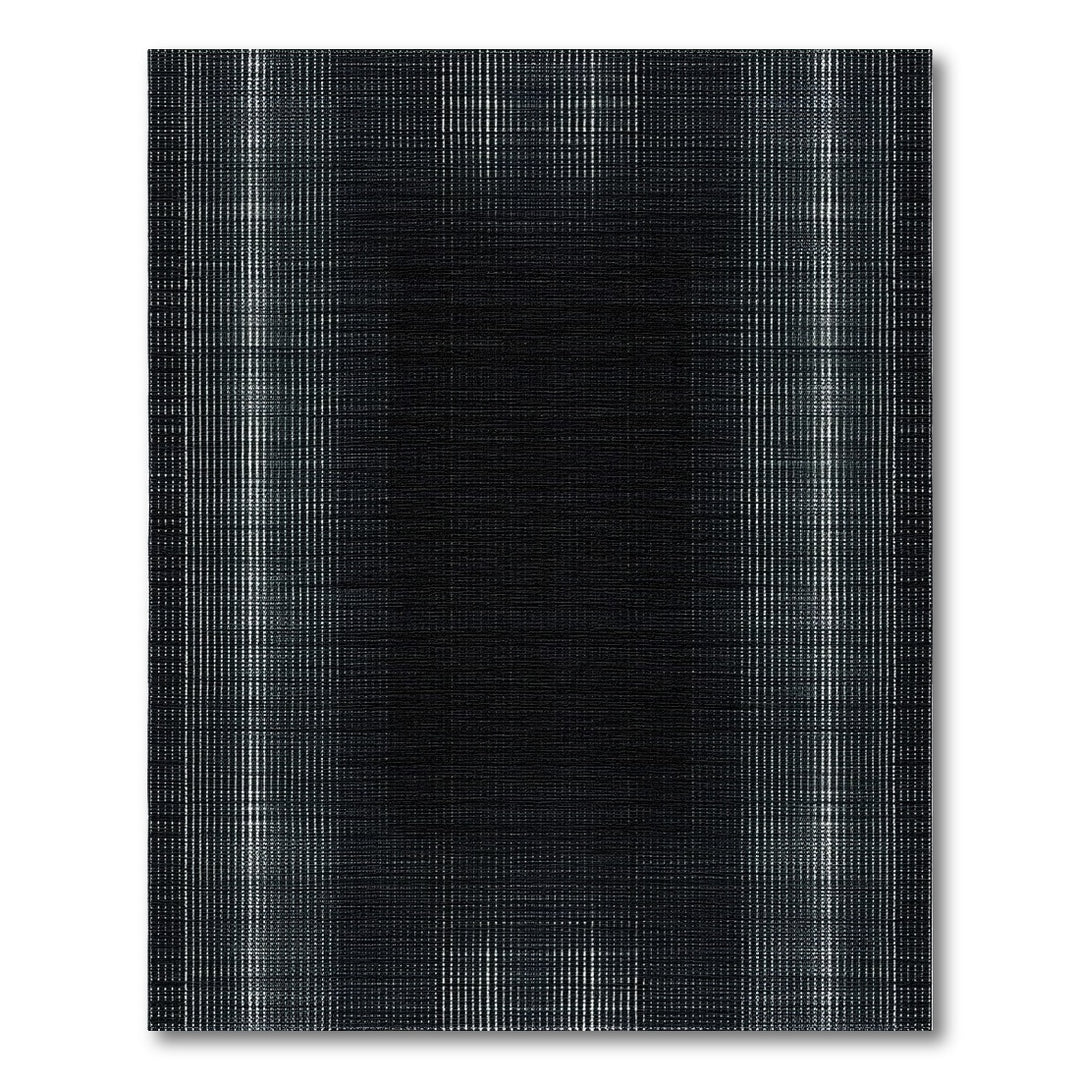 Black White Geometric Plaid Black and White Area Rug