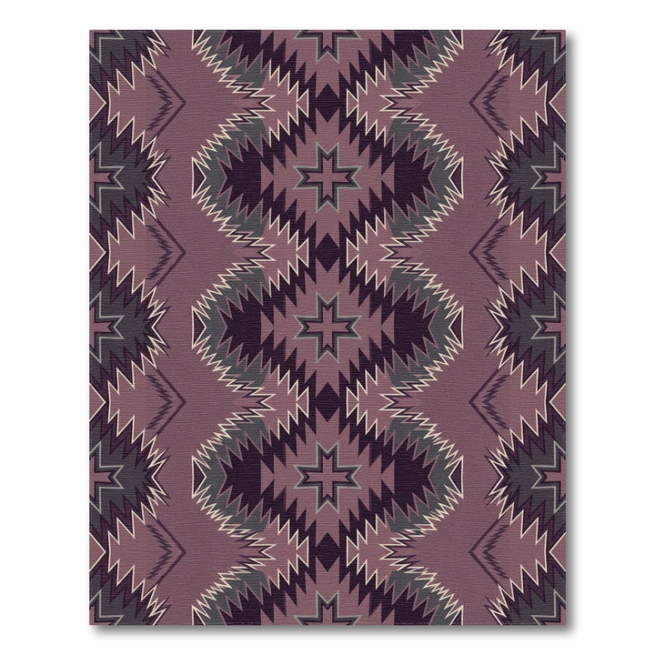 Deep Plum Star Geometric Zigzag Rug