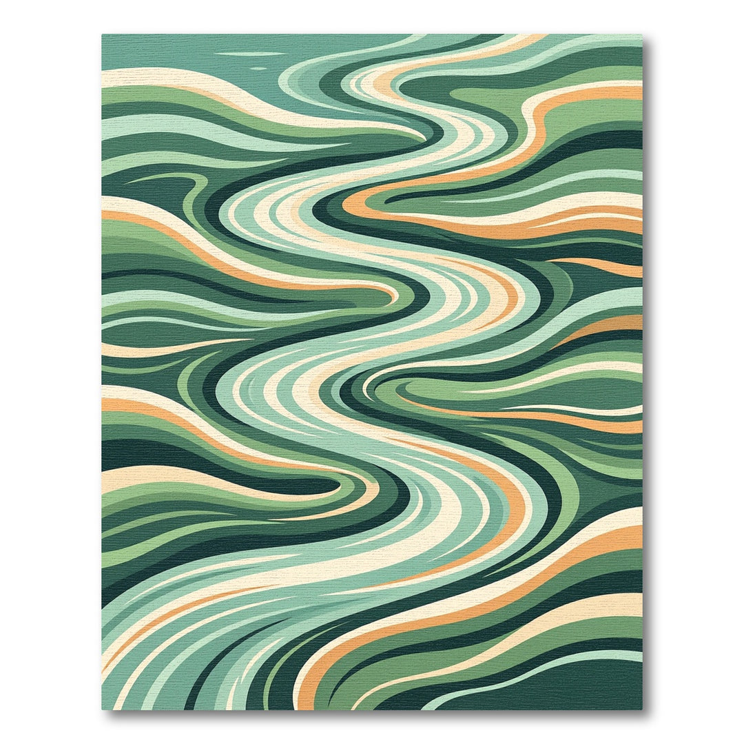 Grassy Green Swirl Abstract Lines Rug