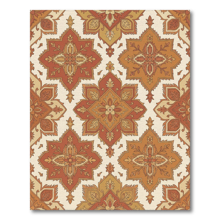 Earthy Tone Ornate Medallion Rug