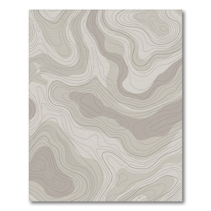 Beige Topographic Contour Lines Rug