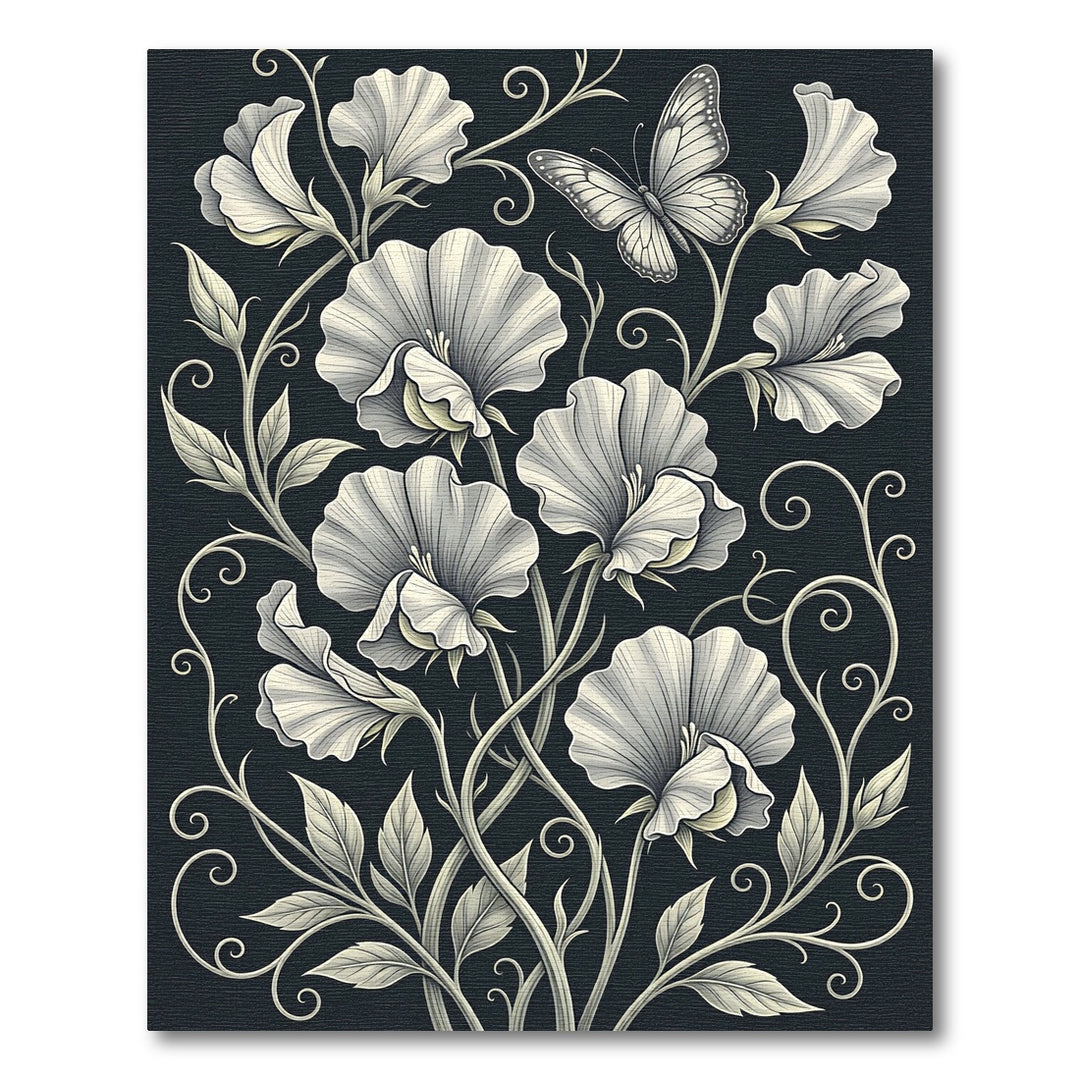 Whimsical Cream Sweet Pea Butterfly Rug