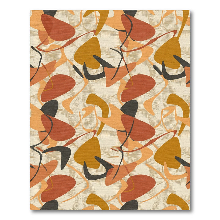 Organic Ochre And Burnt Orange Shapes Rug