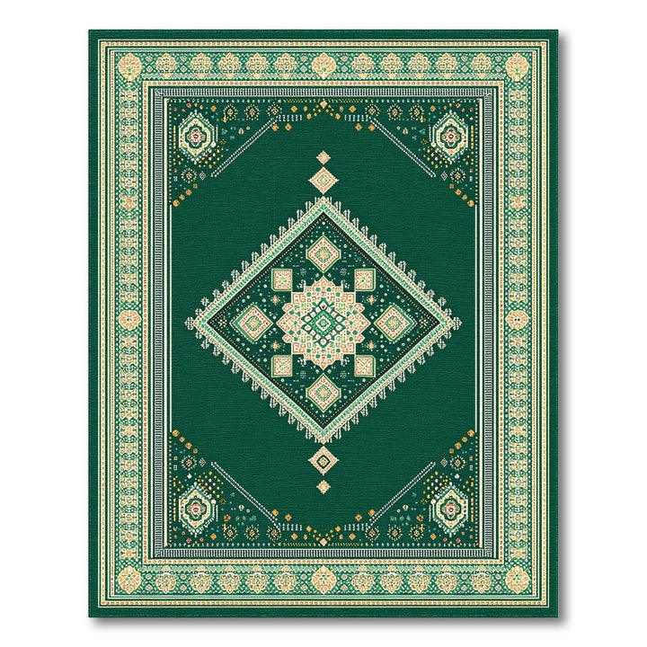 Green Diamond Medallion Area Rug