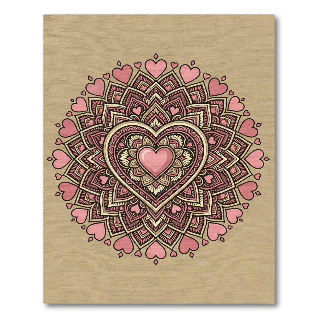 Pink Heart Mandala Rug