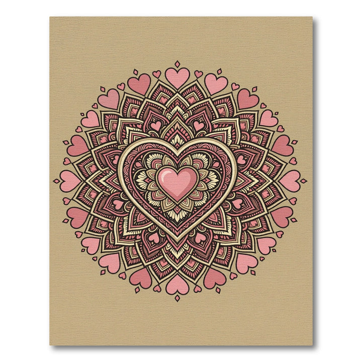 Pink Heart Mandala Rug