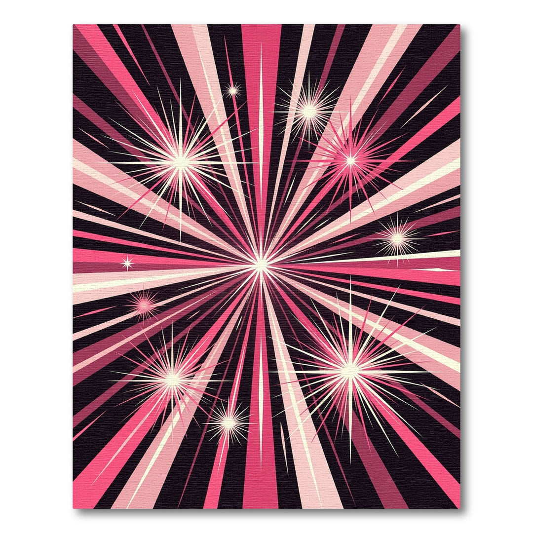 Radiant Pink Burst Starburst Rug