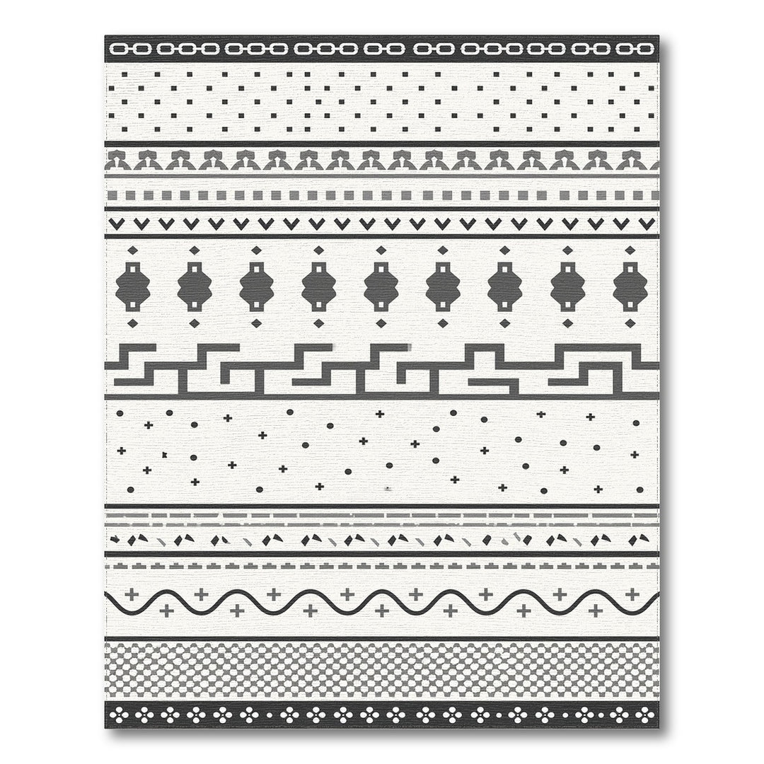 Black White Geometric Area Rug