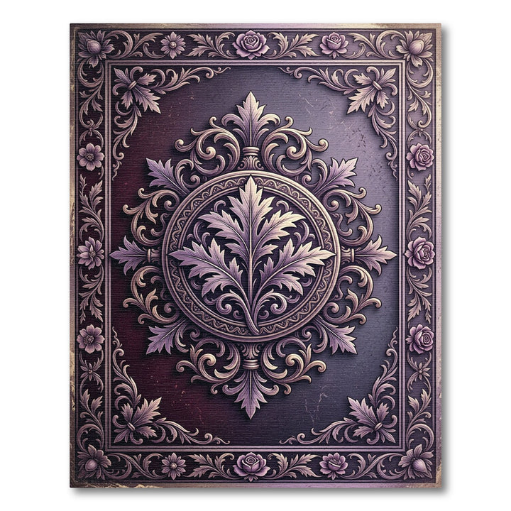 Ornate Lavender Floral Medallion Rug