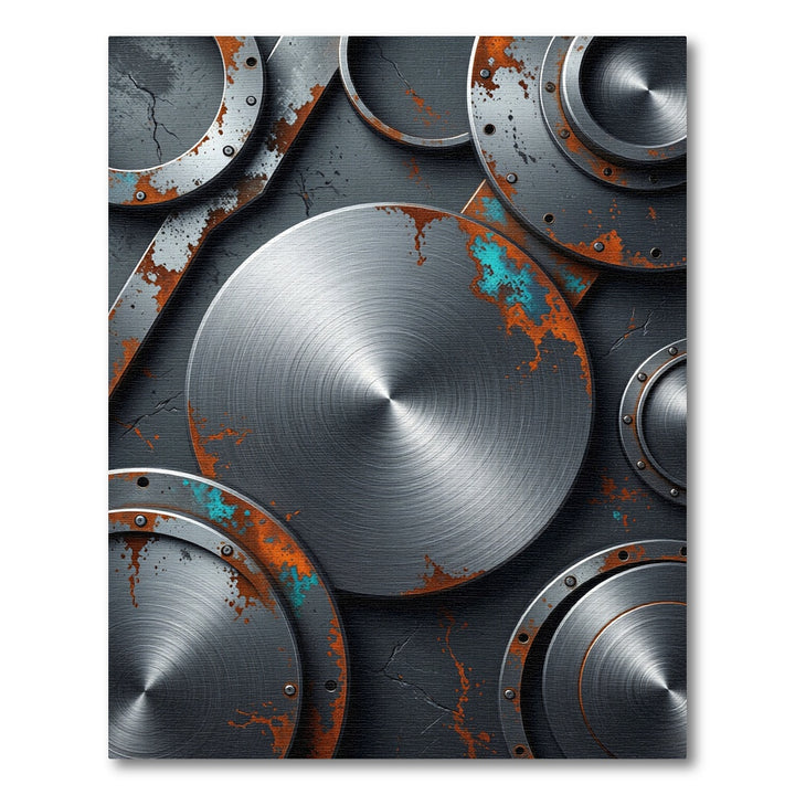 Industrial Rustic Metal Plates Rug