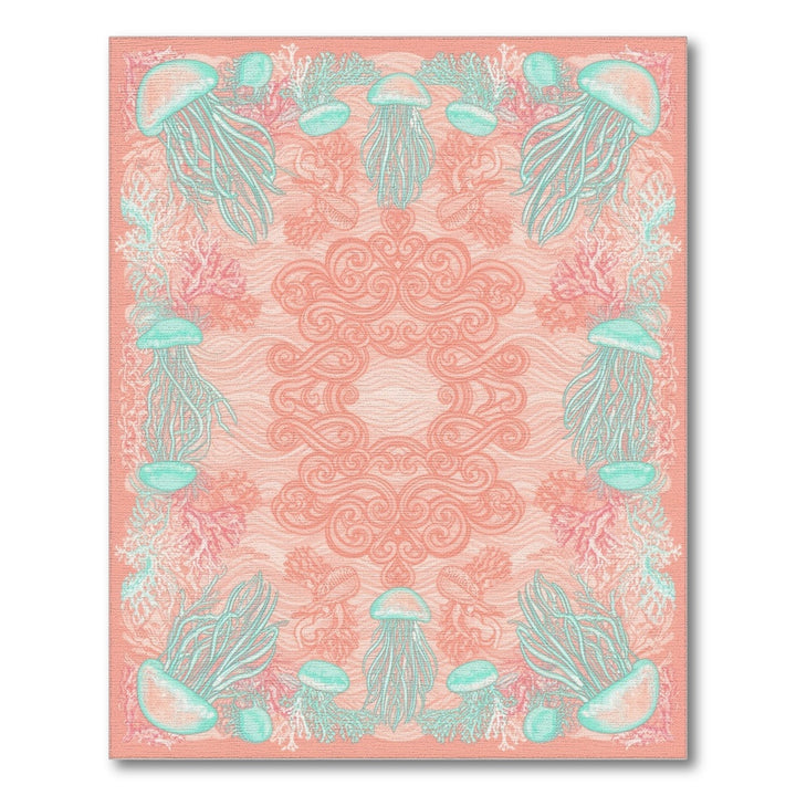 Pink Jellyfish Coral Coastal Area Rug