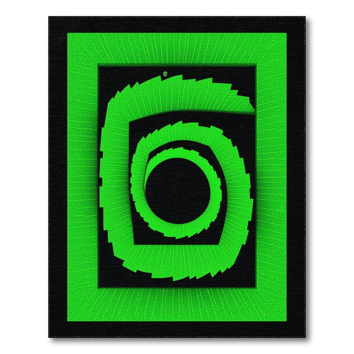 Green Geometric Spiral Area Rug