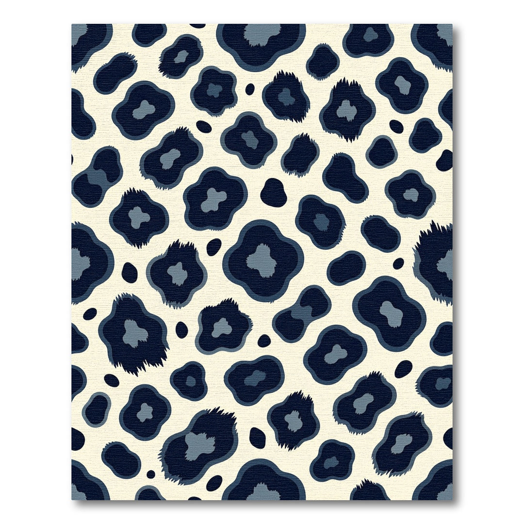 Dark Blue Leopard spots Rug