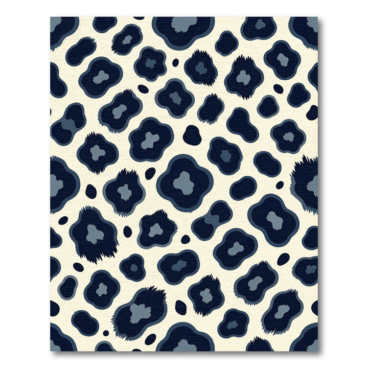 Dark Blue Leopard spots Rug