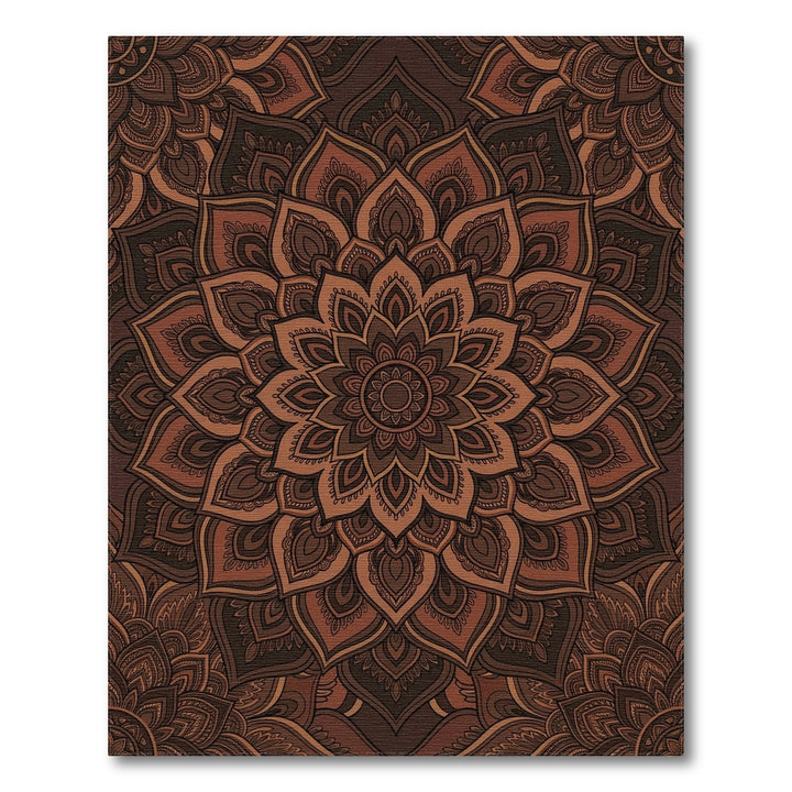 Rich Earth Tone Mandala Bloom Rug