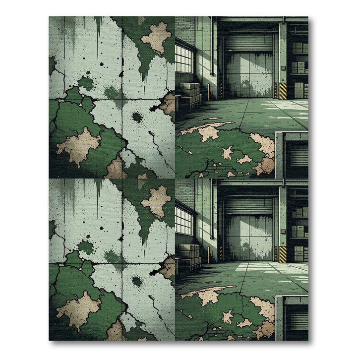Grungy Green Camouflage Grunge Texture Rug