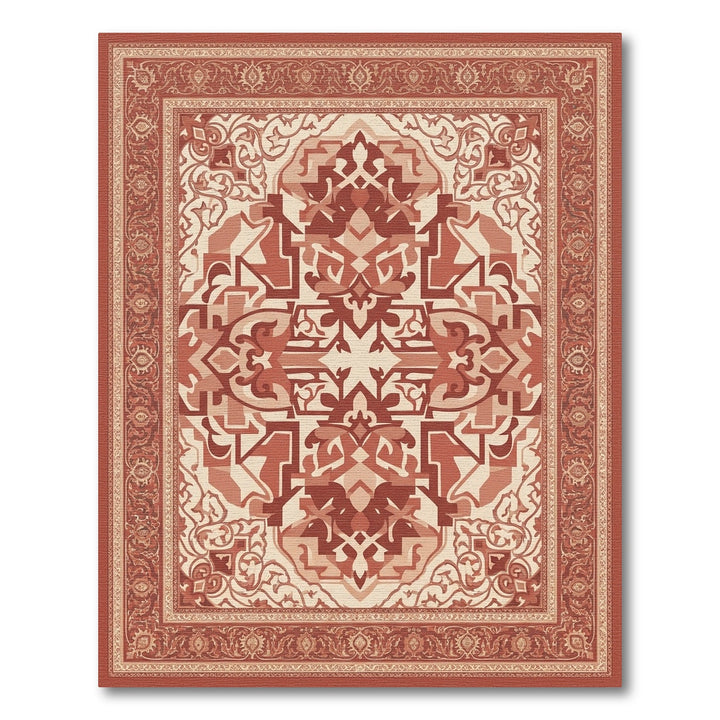 Terra Cotta Medallion Geometric Border Rug