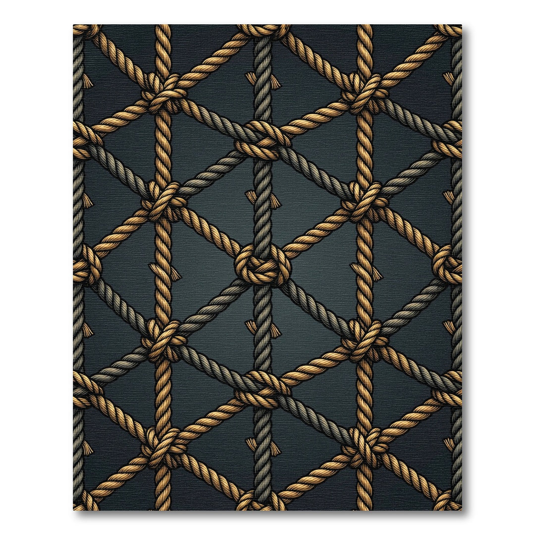 Tan Gray Woven Lattice Rope Rug
