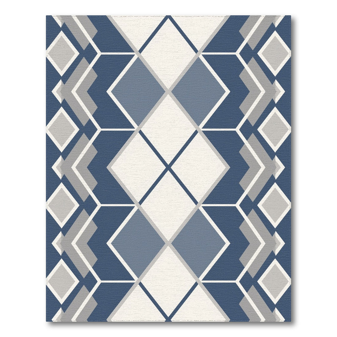 Geometric Modern Blue Geometric Diamond Area Rug