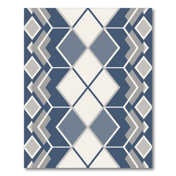Geometric Modern Blue Geometric Diamond Area Rug
