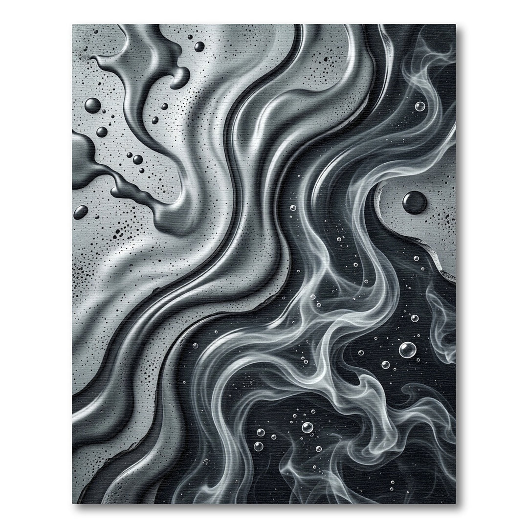 Abstract Swirling Smoke and Bubbles Rug