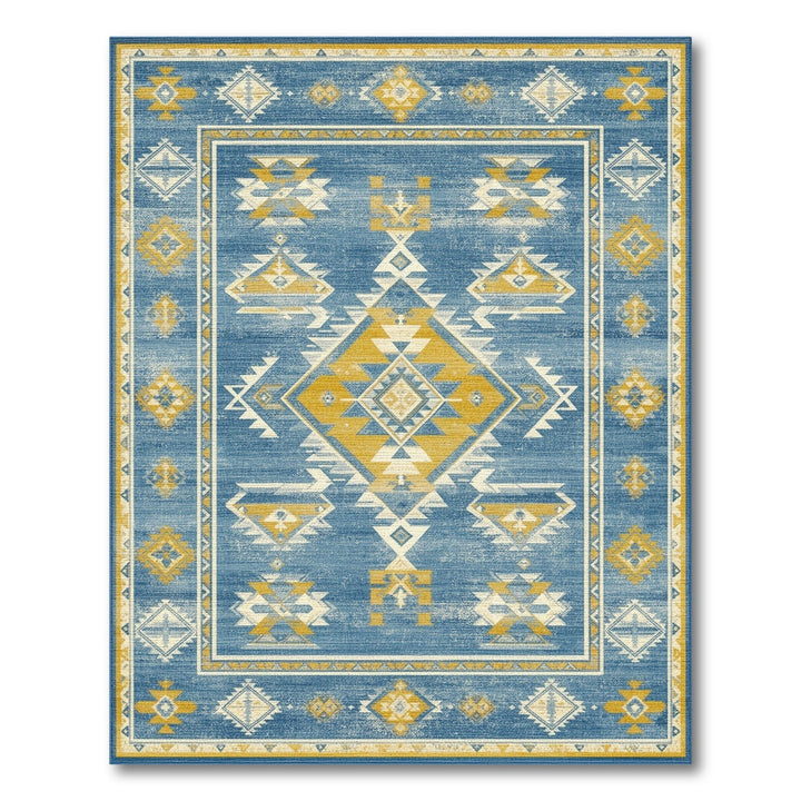 Blue Southwestern Area Rug