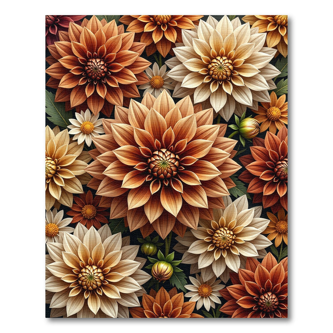 Autumn Dahlia Flower Arrangement Rug