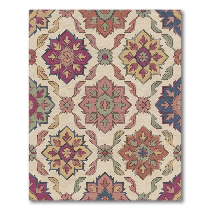 Rich Jewel Tone Medallion Garden Rug