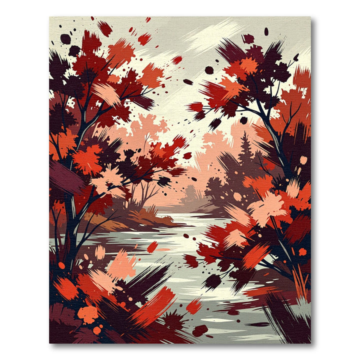 Autumn Splendor Brush Stroke River Rug