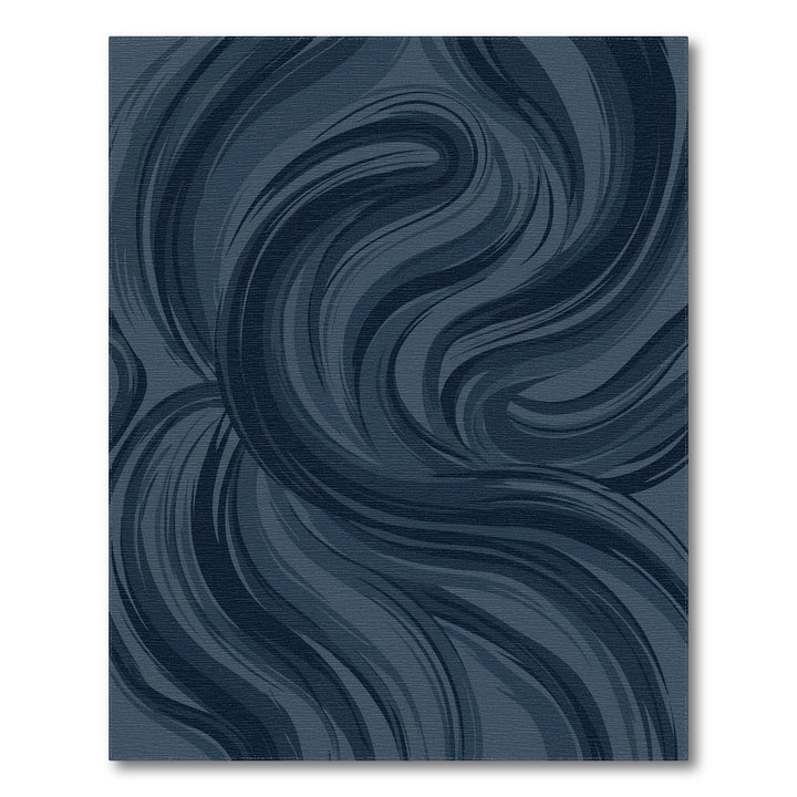 Deep Blue Swirling Abstract Rug