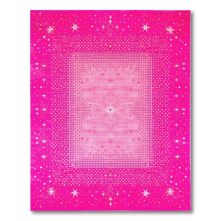 Pink Starry Geometric Area Rug