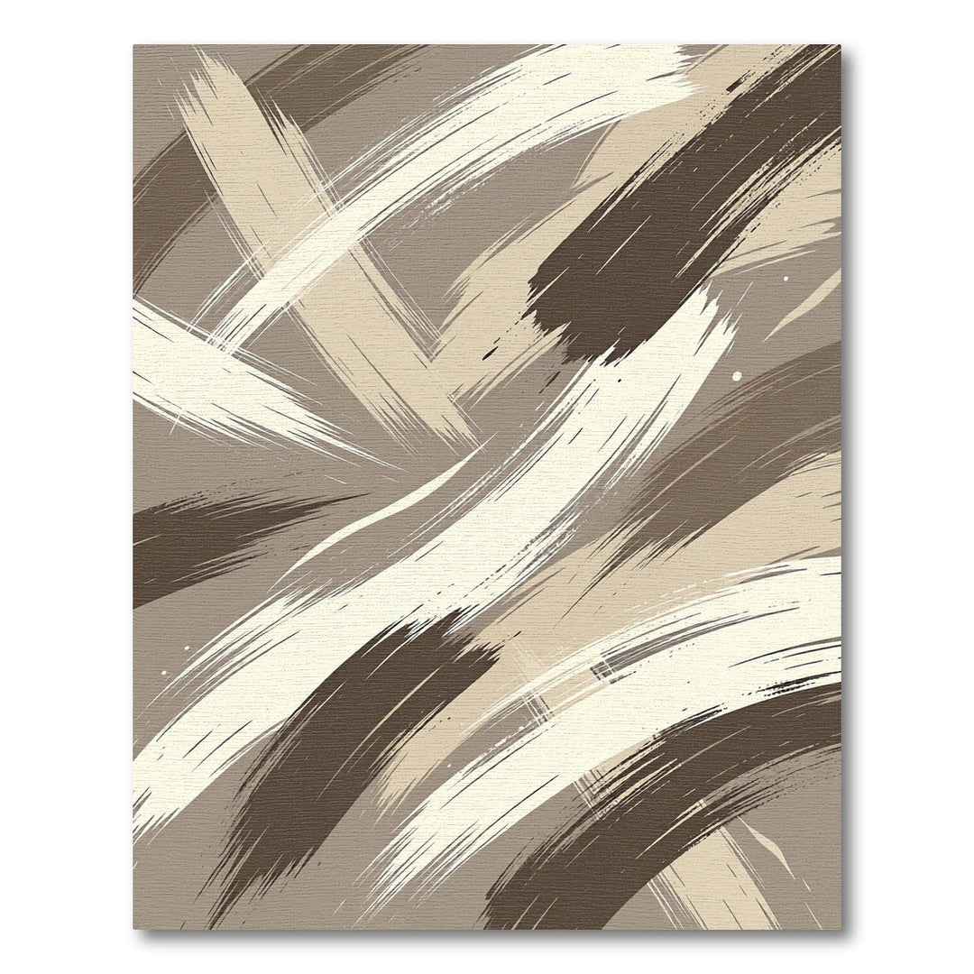 Modern Abstract Brush Stroke Earth Tones Rug