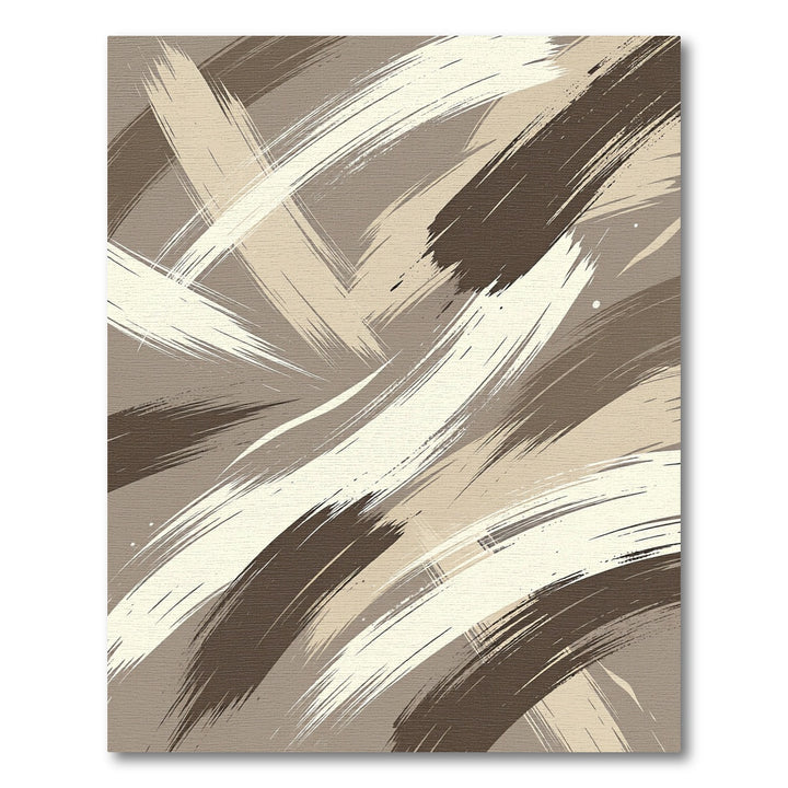 Modern Abstract Brush Stroke Earth Tones Rug