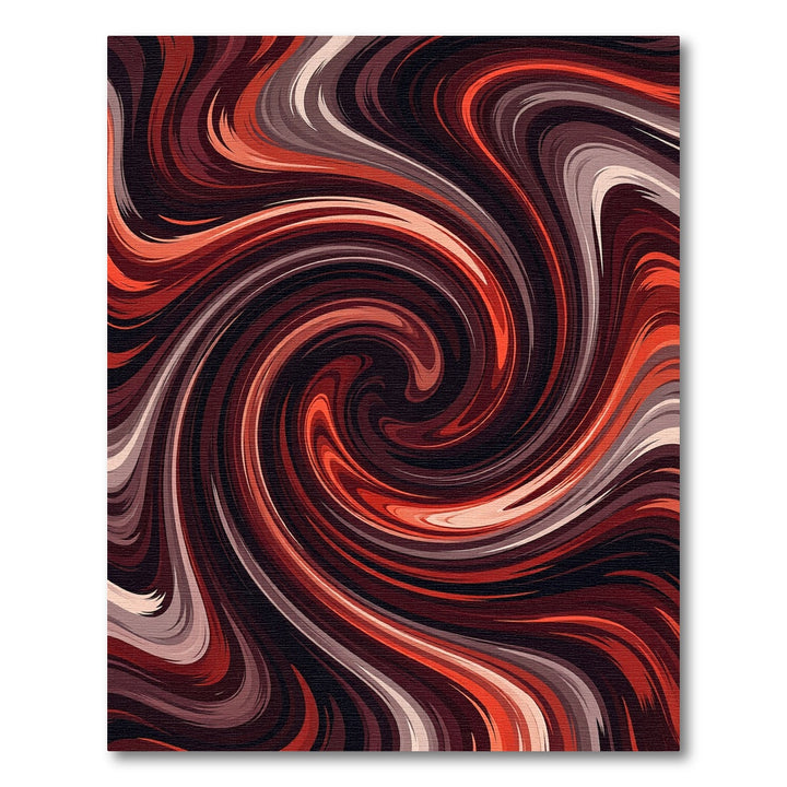 Vibrant Swirl Red Orange Abstract Rug