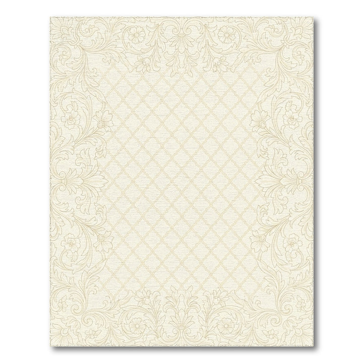 Cream and Gold Vintage Floral Garden Rug