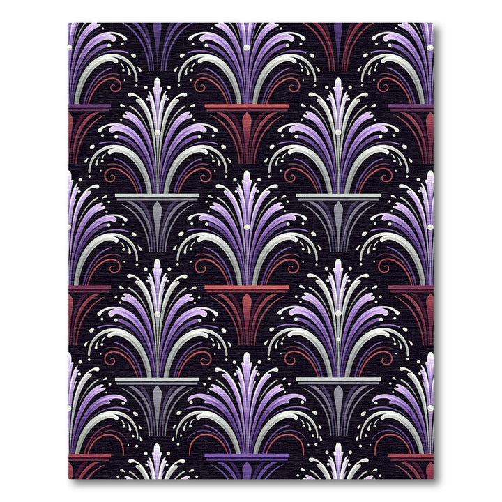 Art Deco Purple Fountain Swirl Rug