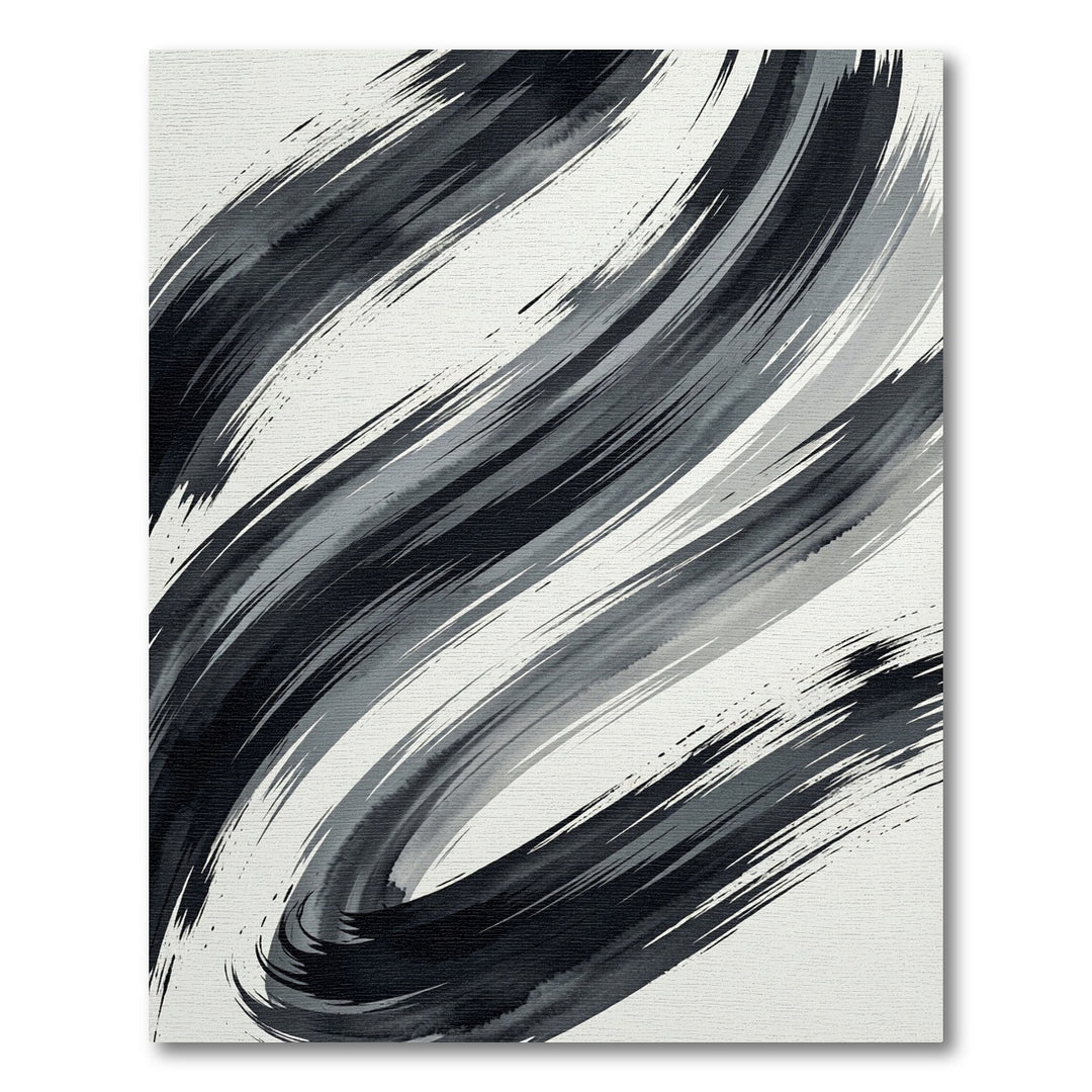 Monochromatic Abstract Brushstroke Rug