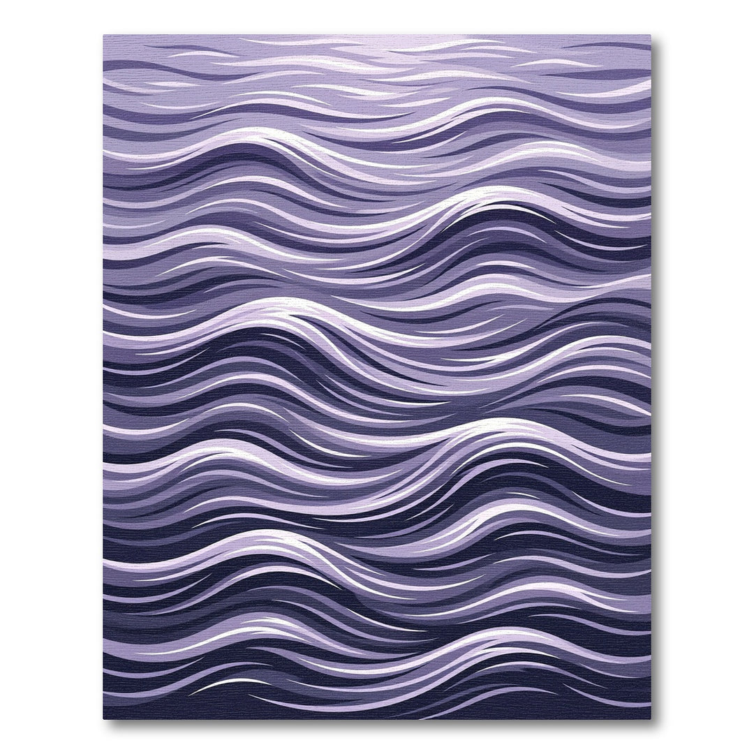 Abstract Purple Wave Composition Rug