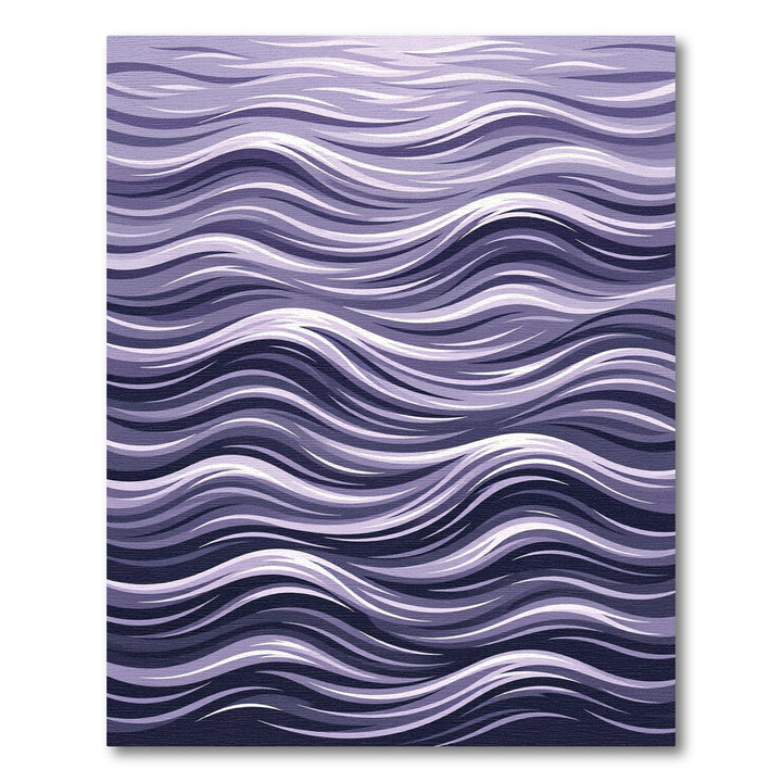 Abstract Purple Wave Composition Rug