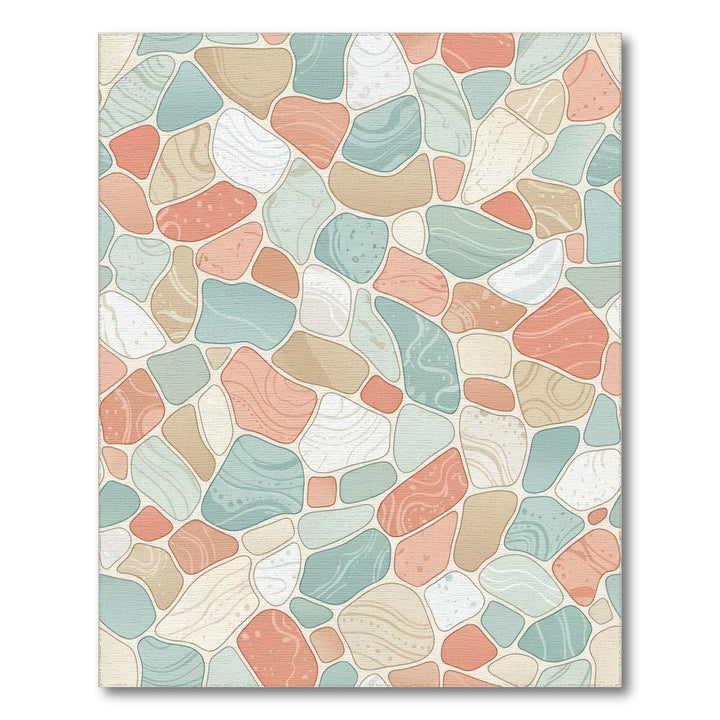 Tumbled Stone Pastel Coastal Mosaic Rug