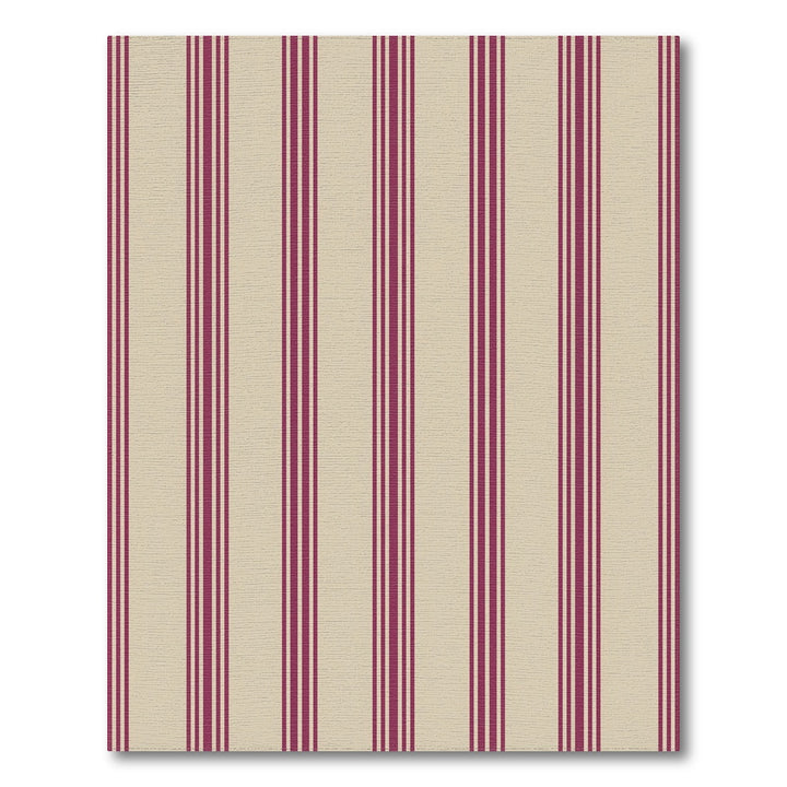 Crimson Cream Vertical Stripe Rug